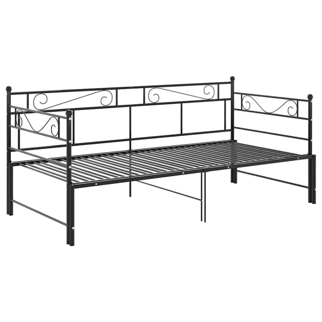 Cadre de canapé-lit extensible sans matelas Noir Métal 90x200cm