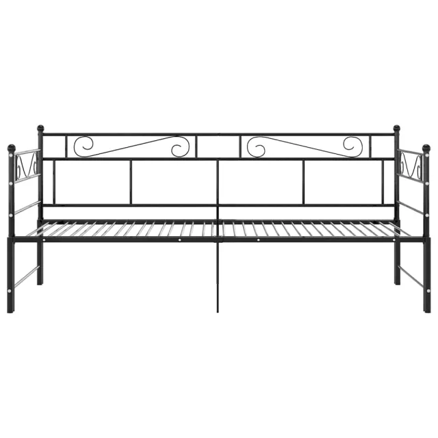 Cadre de canapé-lit extensible sans matelas Noir Métal 90x200cm
