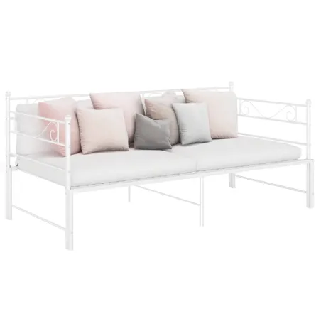 Cadre de canapé-lit extensible sans matelas blanc 90x200 cm