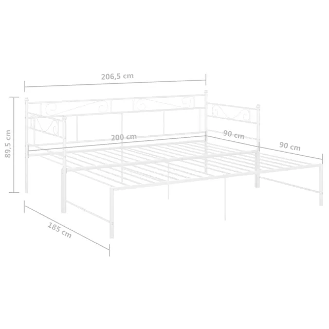 Cadre de canapé-lit extensible sans matelas blanc 90x200 cm
