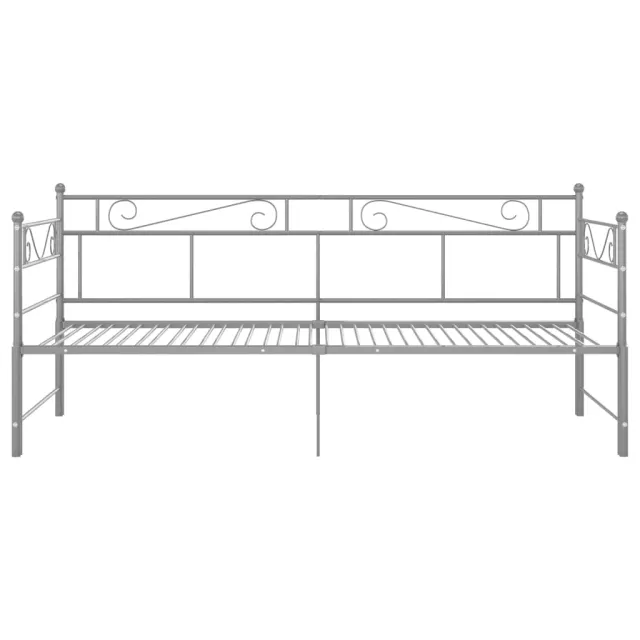 Cadre de canapé-lit extensible sans matelas gris métal 90x200cm
