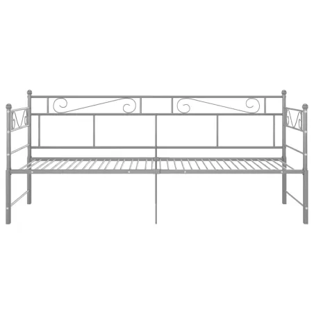 Cadre de canapé-lit extensible sans matelas gris métal 90x200cm