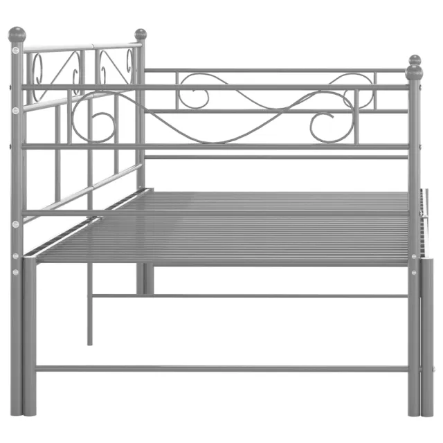 Cadre de canapé-lit extensible sans matelas gris métal 90x200cm