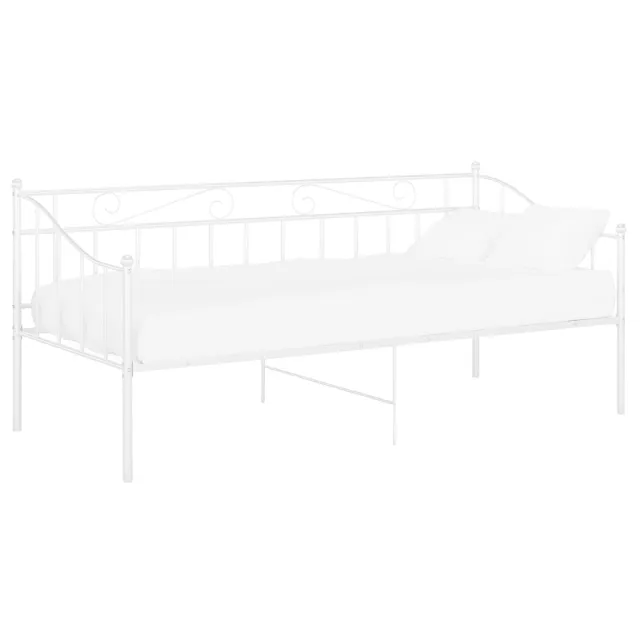 Cadre de canapé-lit sans matelas blanc métal 90x200 cm