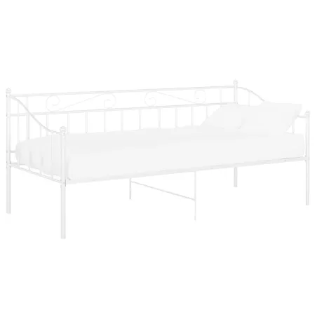 Cadre de canapé-lit sans matelas blanc métal 90x200 cm