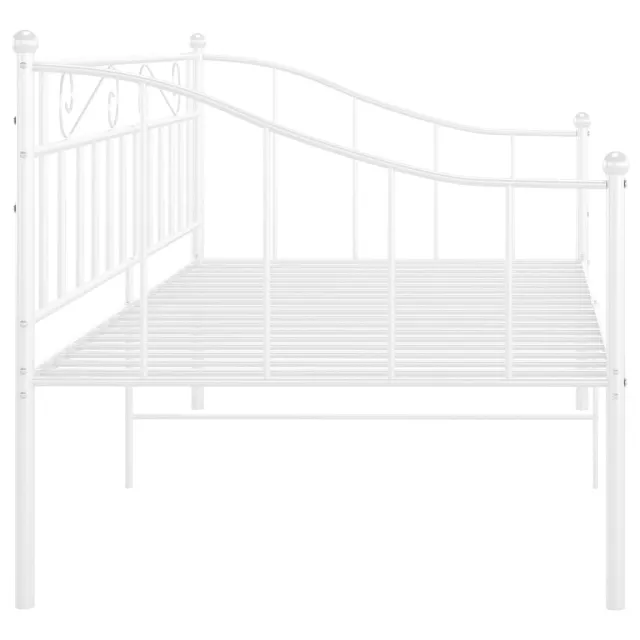 Cadre de canapé-lit sans matelas blanc métal 90x200 cm