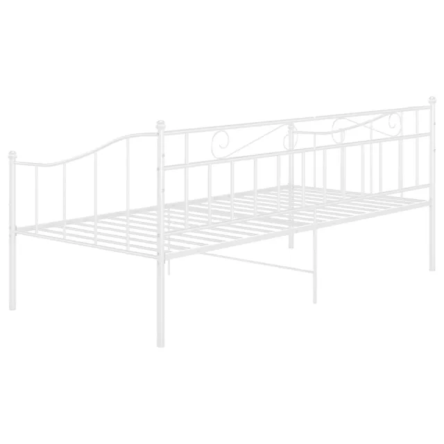 Cadre de canapé-lit sans matelas blanc métal 90x200 cm