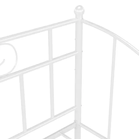 Cadre de canapé-lit sans matelas blanc métal 90x200 cm