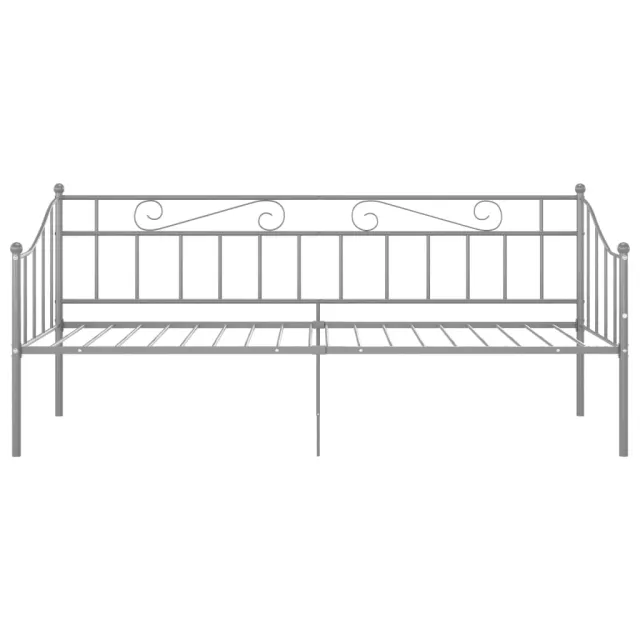 Cadre de canapé-lit sans matelas gris métal 90x200 cm