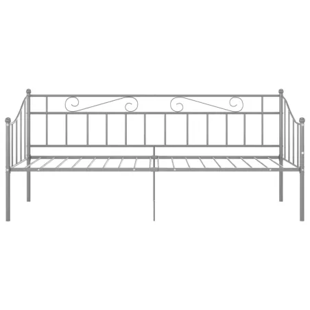 Cadre de canapé-lit sans matelas gris métal 90x200 cm