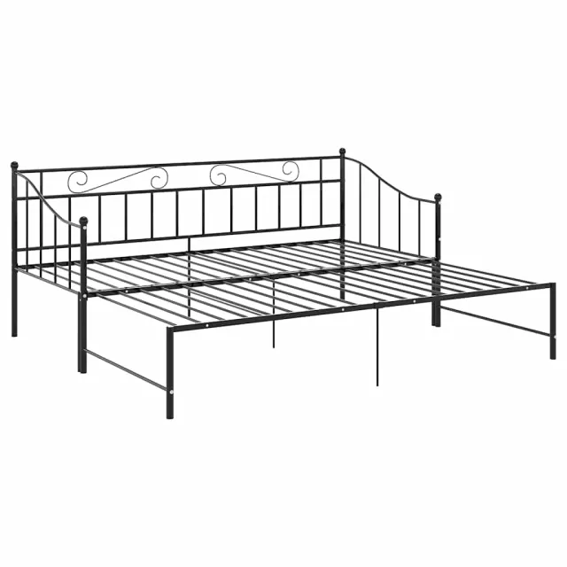 Cadre de canapé-lit extensible sans matelas Noir Métal 90x200cm
