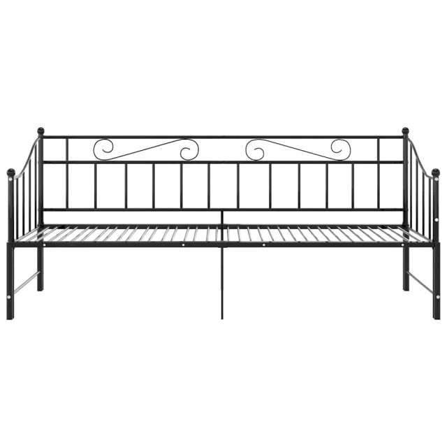 Cadre de canapé-lit extensible sans matelas Noir Métal 90x200cm