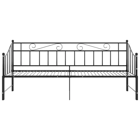 Cadre de canapé-lit extensible sans matelas Noir Métal 90x200cm