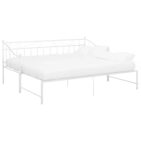 Cadre de canapé-lit extensible sans matelas blanc 90x200 cm