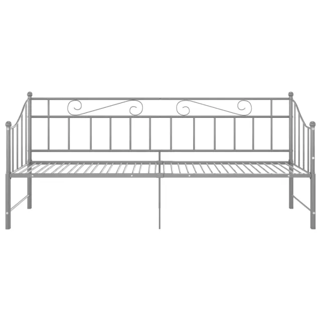 Cadre de canapé-lit extensible sans matelas gris métal 90x200cm