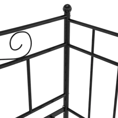 Cadre de canapé-lit sans matelas noir métal 90x200 cm