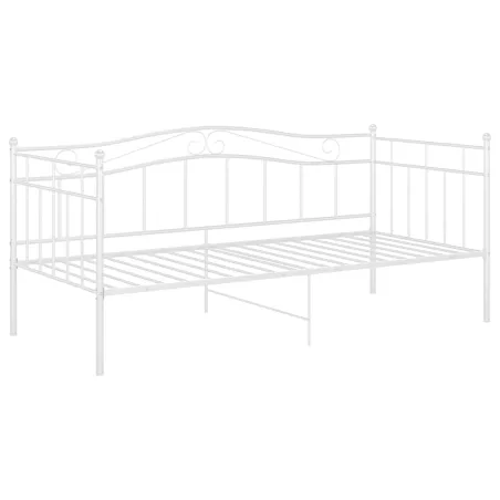 Cadre de canapé-lit sans matelas blanc métal 90x200 cm