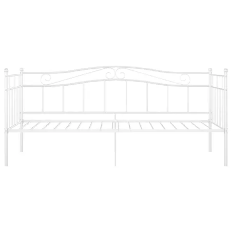 Cadre de canapé-lit sans matelas blanc métal 90x200 cm