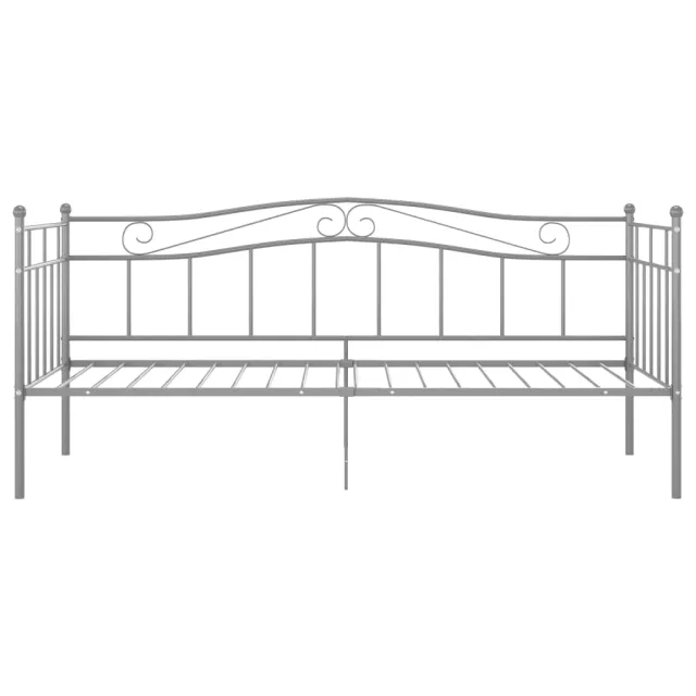 Cadre de canapé-lit sans matelas gris métal 90x200 cm