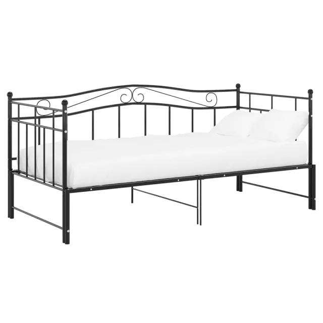 Cadre de canapé-lit extensible sans matelas Noir Métal 90x200cm
