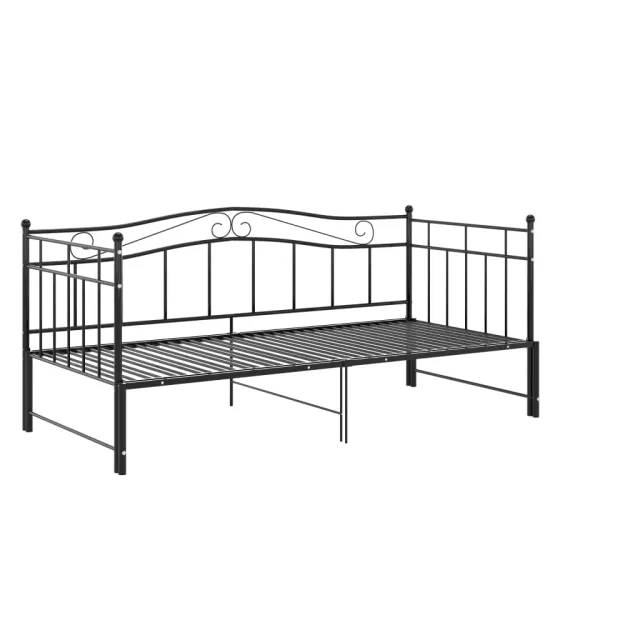 Cadre de canapé-lit extensible sans matelas Noir Métal 90x200cm