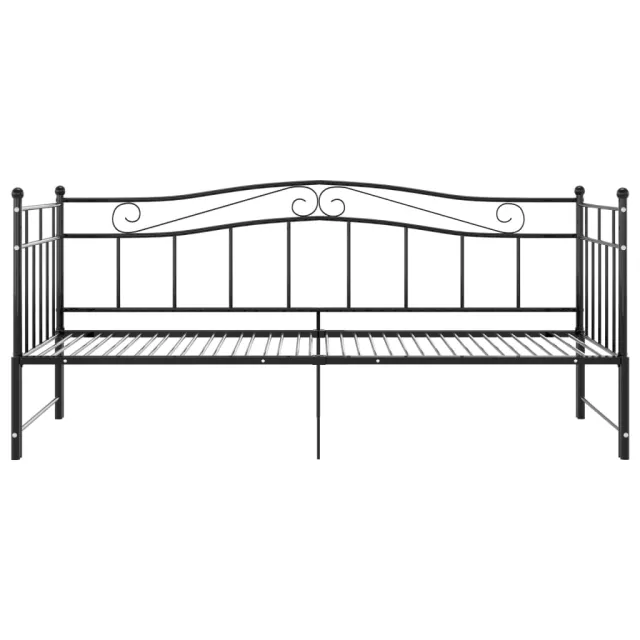 Cadre de canapé-lit extensible sans matelas Noir Métal 90x200cm
