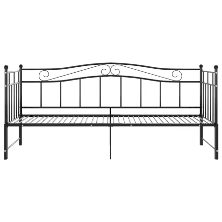 Cadre de canapé-lit extensible sans matelas Noir Métal 90x200cm