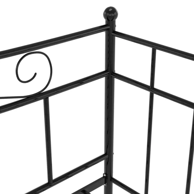 Cadre de canapé-lit extensible sans matelas Noir Métal 90x200cm