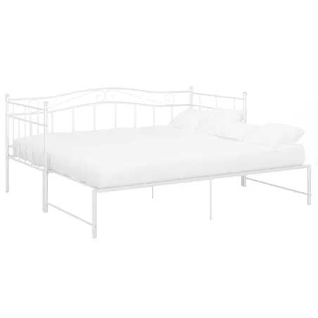 Cadre de canapé-lit extensible sans matelas blanc 90x200 cm