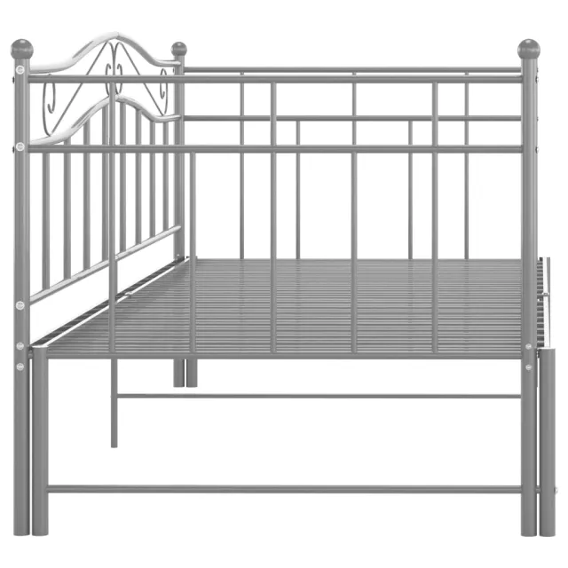 Cadre de canapé-lit extensible sans matelas gris métal 90x200cm