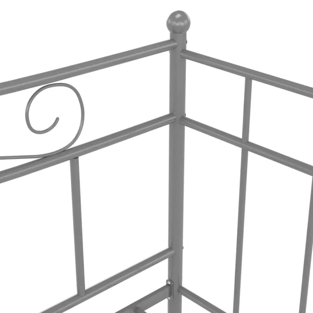 Cadre de canapé-lit extensible sans matelas gris métal 90x200cm