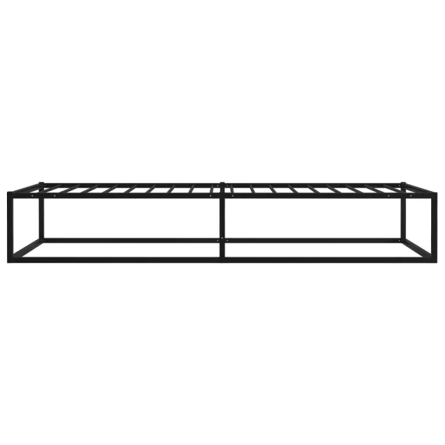Cadre de lit sans matelas noir métal 90x200 cm