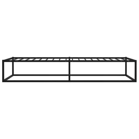 Cadre de lit sans matelas noir métal 100x200 cm