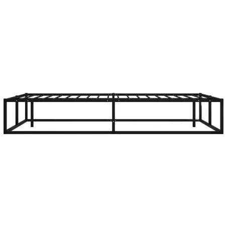 Cadre de lit sans matelas noir métal 120x200 cm