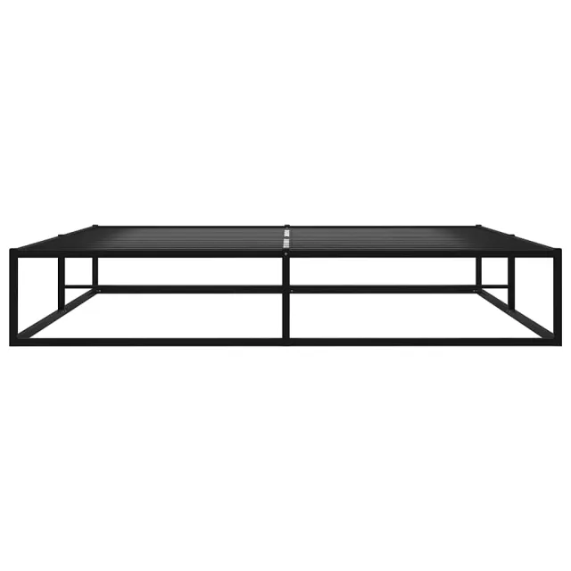 Cadre de lit sans matelas noir métal 140x200 cm