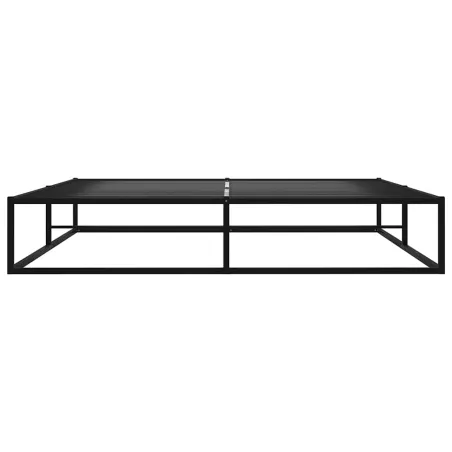 Cadre de lit sans matelas noir métal 140x200 cm