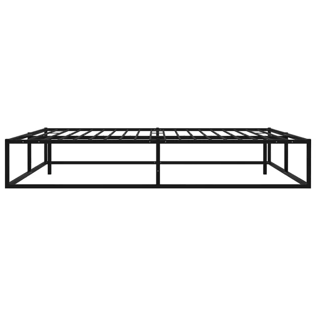 Cadre de lit sans matelas noir métal 140x200 cm