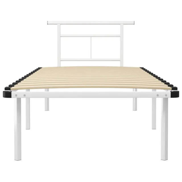 Cadre de lit sans matelas blanc métal 90x200 cm