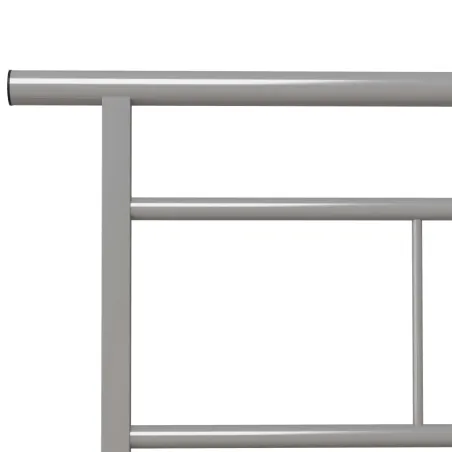 Cadre de lit sans matelas gris métal 90x200 cm