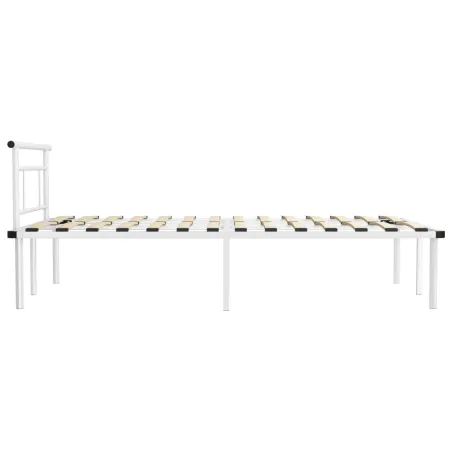 Cadre de lit sans matelas blanc métal 120x200 cm