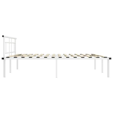 Cadre de lit sans matelas blanc métal 180x200 cm