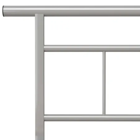 Cadre de lit sans matelas gris métal 200x200 cm