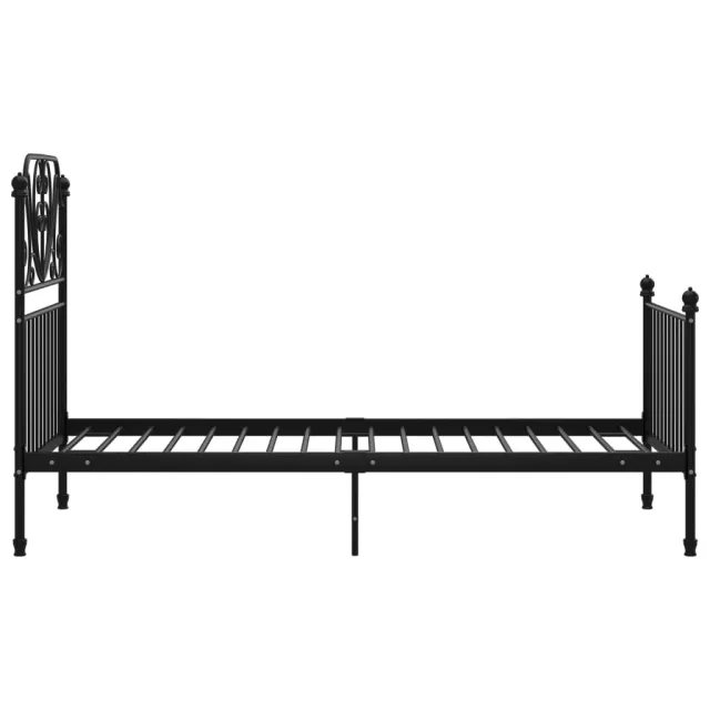Cadre de lit sans matelas noir métal 90x200 cm