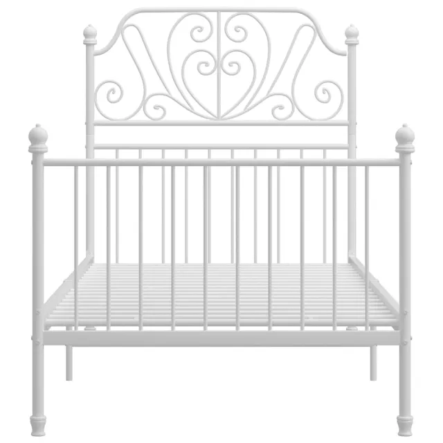 Cadre de lit sans matelas blanc métal 90x200 cm