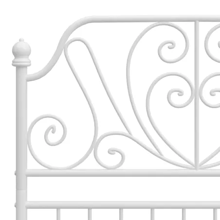 Cadre de lit sans matelas blanc métal 90x200 cm