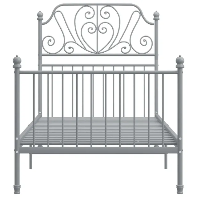 Cadre de lit sans matelas gris métal 100x200 cm