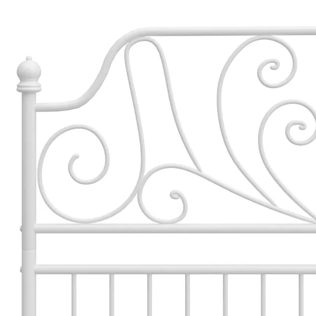 Cadre de lit sans matelas blanc métal 120x200 cm