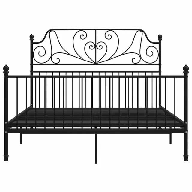 Cadre de lit sans matelas noir métal 140x200 cm