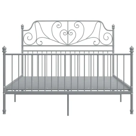 Cadre de lit sans matelas gris métal 140x200 cm
