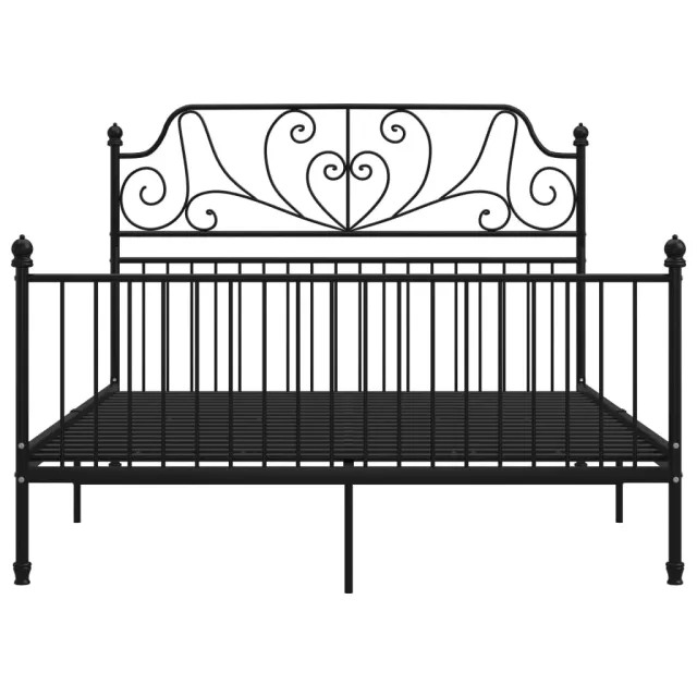 Cadre de lit sans matelas noir métal 160x200 cm